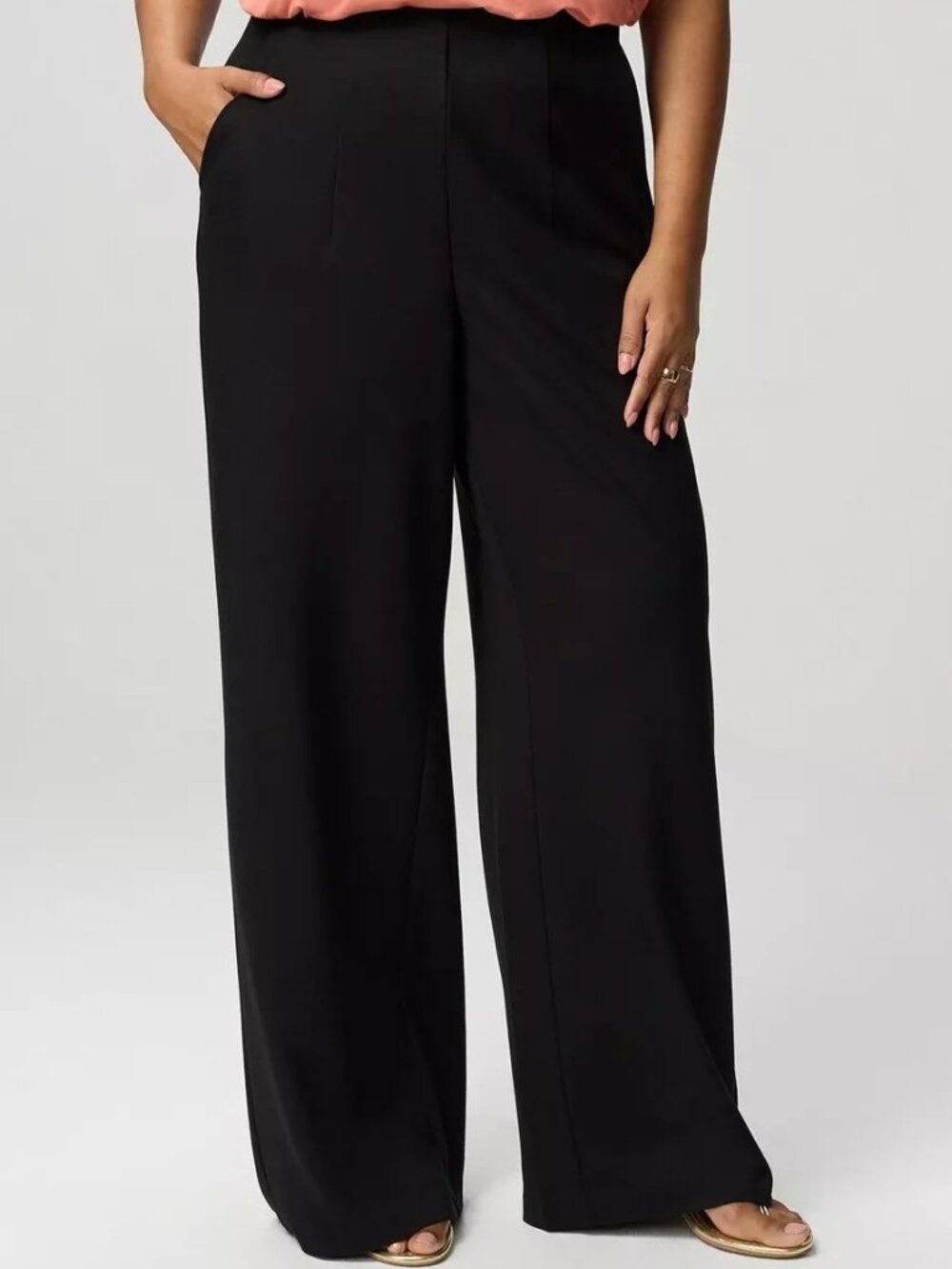 NWT Torrid Pull-On Washable Challis Wide Leg Pants Deep Black Size 3R